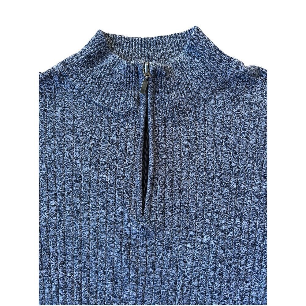 Fairlane Cashmere/Cotton Quarter Zip Pullover Sweater Men's Size Medium Grey - Picture 4 of 8
